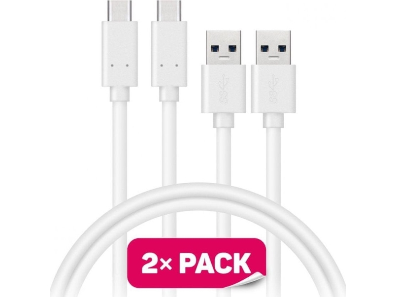 Connect It Connect It Wirez Usb-C (Typ C) -&Gt Usb-A, Usb 3.1 Gen 1, Weiß, 1 M (2 Stk. Im Paket)