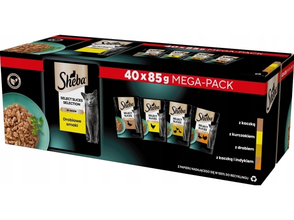 Sheba Selection Select Slices Geflügelgeschmack – Nassfutter Für Katzen – 40 X 85 G