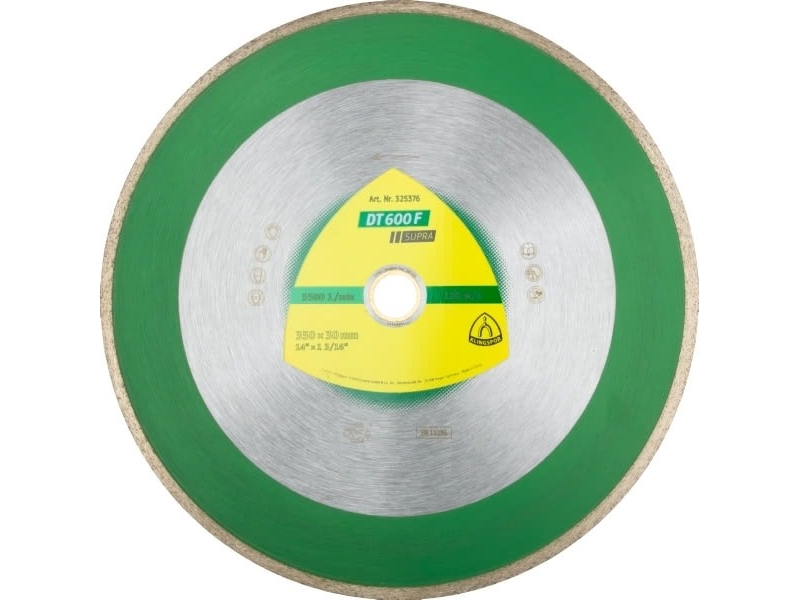 KLINGSPOR diamant-slibeskive hel 250 mm x 1,9 mm x 30/25,4 mm DT600F keramik