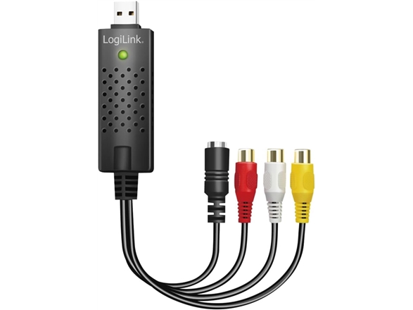 Logilink Usb 2.0 A/V Grabber, Usb A/M Auf 3Xcinch + Minidin5/F, Schwarz