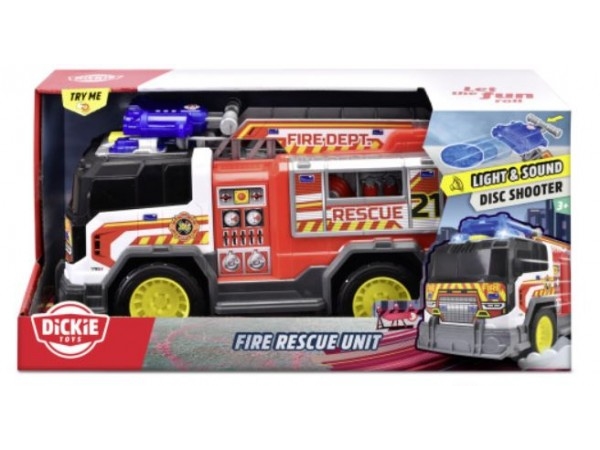 Dickie Toys Bil - Fire Rescue Unit - Lys/Lyd