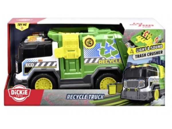 Dickie Lelu-roskakuorma-auto, jossa on valot ja äänet, vihreä