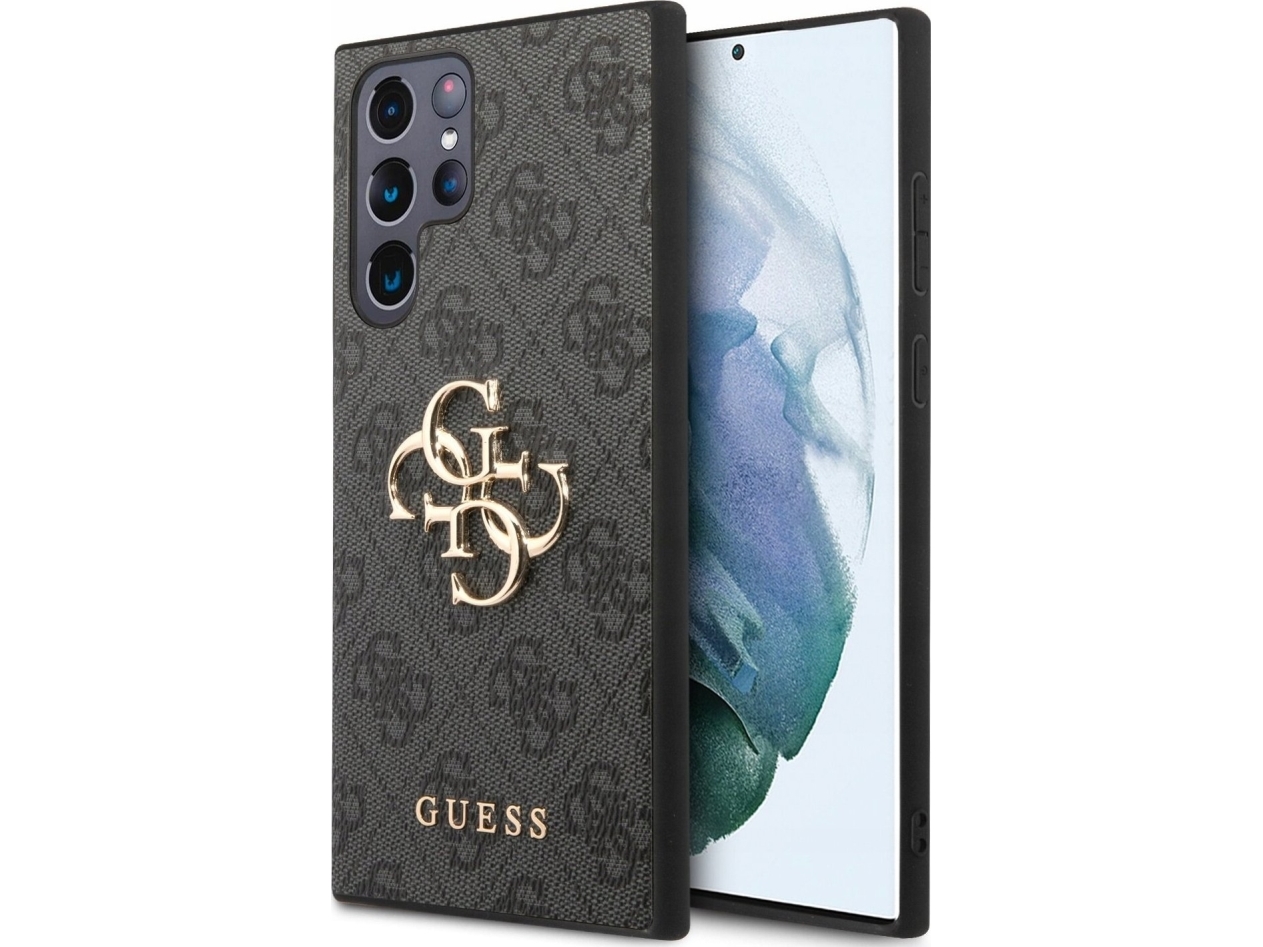 Fodral Guess För Samsung Galaxy S23 Ultra Guhcs23l4gmggr Grå Hardcase 4g Big Metal Logo