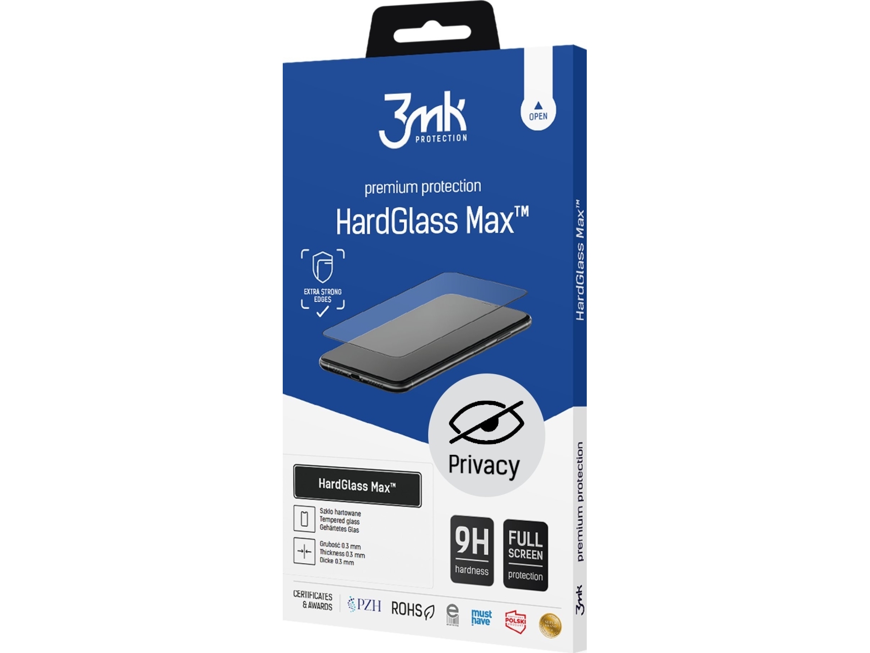 3Mk Hardglass Max Privacy Samsung Galaxy A55 5G Schwarz/Schwarz Gehärtetes Glas