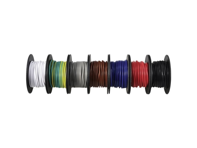 Tru Components Tc-12112368 Tråd 1.0 Mm² Sort, Hvid, Rød, Blå , Brun, Grå, Gulgrøn 1 Set