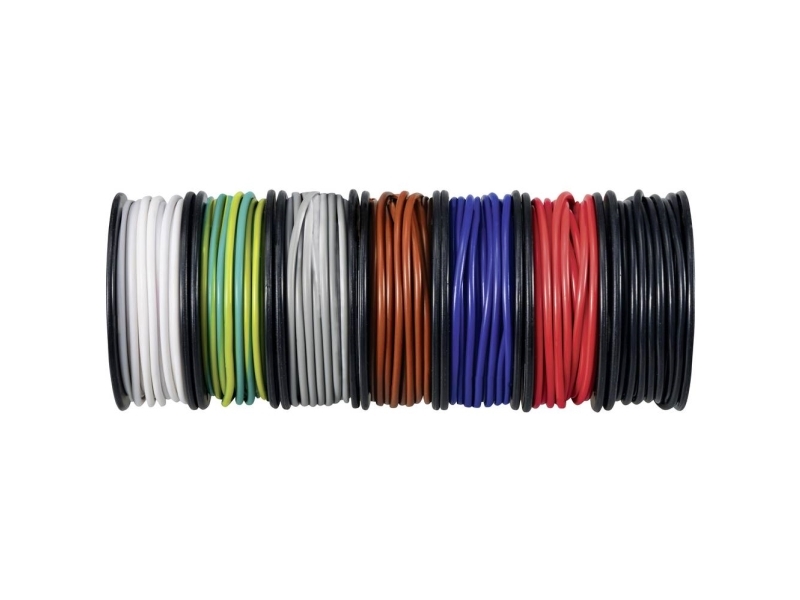 Tru Components Tc-12112352 Tråd 0.25 Mm² Sort, Hvid, Rød, Blå , Brun, Grå, Gulgrøn 1 Set