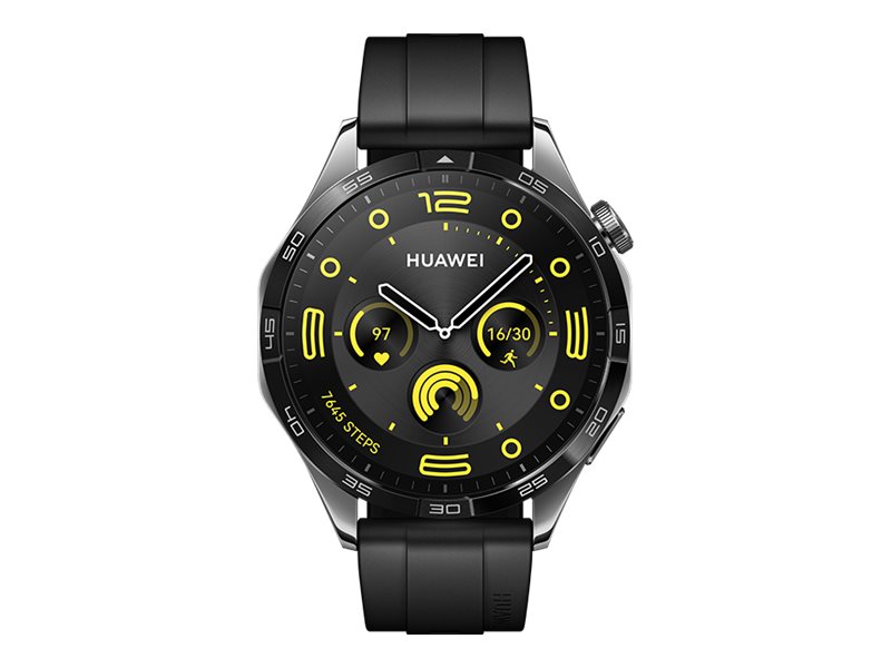 Huawei Watch Gt 4 46 Mm Rostfritt Stål Smart Klocka Med Rem Fluoroelastomer Handledsstorlek: 140 210 Mm Display 1.43  " Nfc Bluetooth