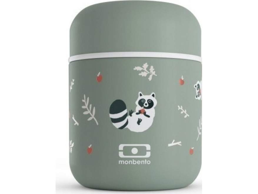 Monbento Kapsel Racoon olivgrön | Bordssättning - Par - Ätset för barn | GameStuff