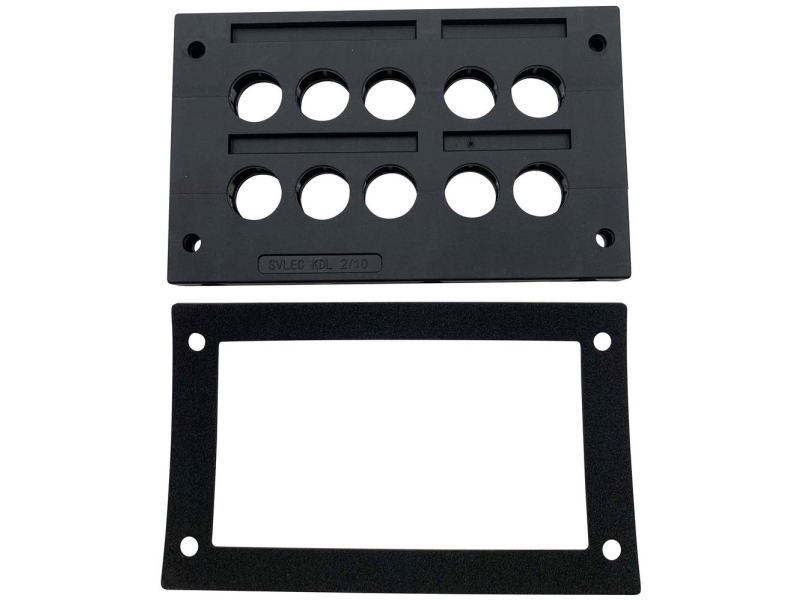 Tru Components Tc-Kdl 2/10 Kabelindføringsliste Klemme-Diameter (Max.): 16 Mm Pa Sort 1 Stk