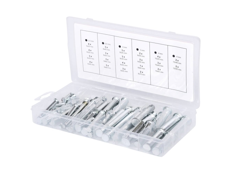 Ks Tools Sortiment Af Låsebolte, Ã ̃ 5-12Mm, 21 Størrelser, 60 Stk (970.0210)