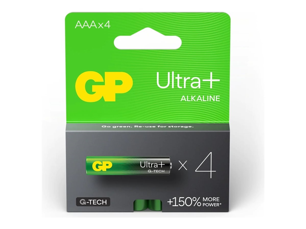 GP Ultra Plus - Batteri 4 x AAA - Alkalisk