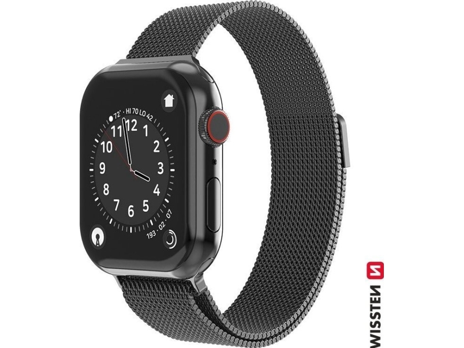 Swissten Išmaniojo Laikrodžio Apple 1/2/3/4/5/6/Se Dirželis, Juodos Spalvos, 38/40Mm