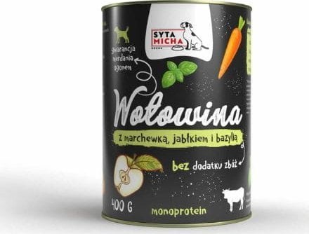 Syta Micha Rindfleisch Mit Karotte, Apfel Und Basilikum - Nassfutter Für Hunde - 400G
