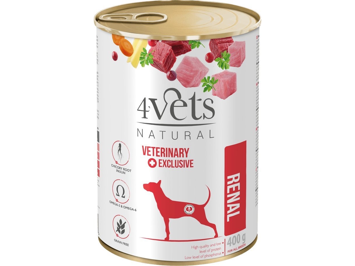 Hundefoder vådfoder 4vets Natural Renal 400 g