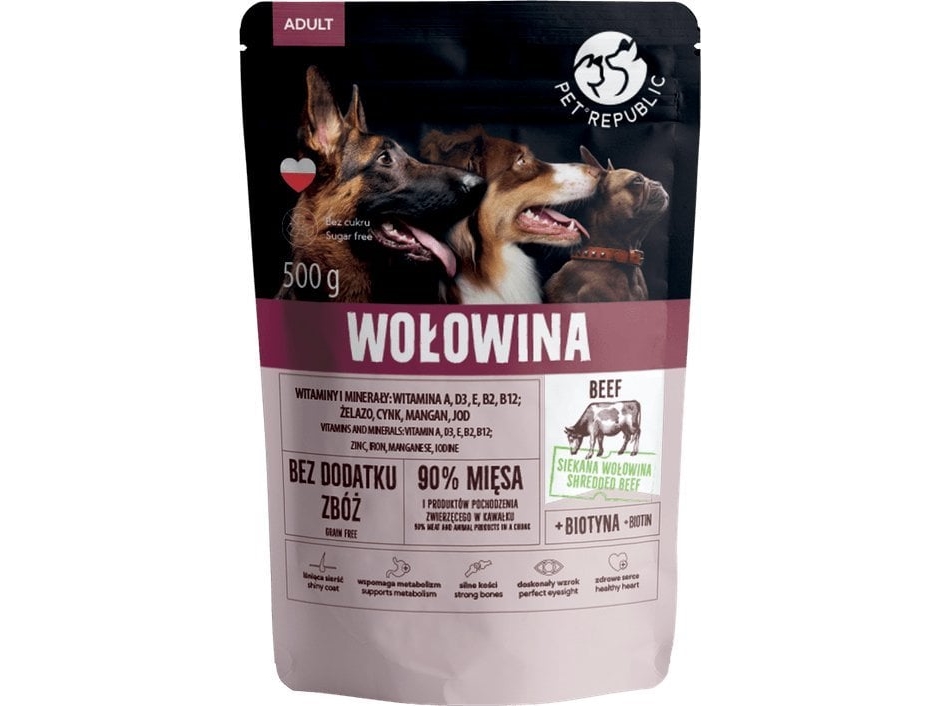 Pet Republic Adult Rindfleisch - Nassfutter Für Hunde - 500G