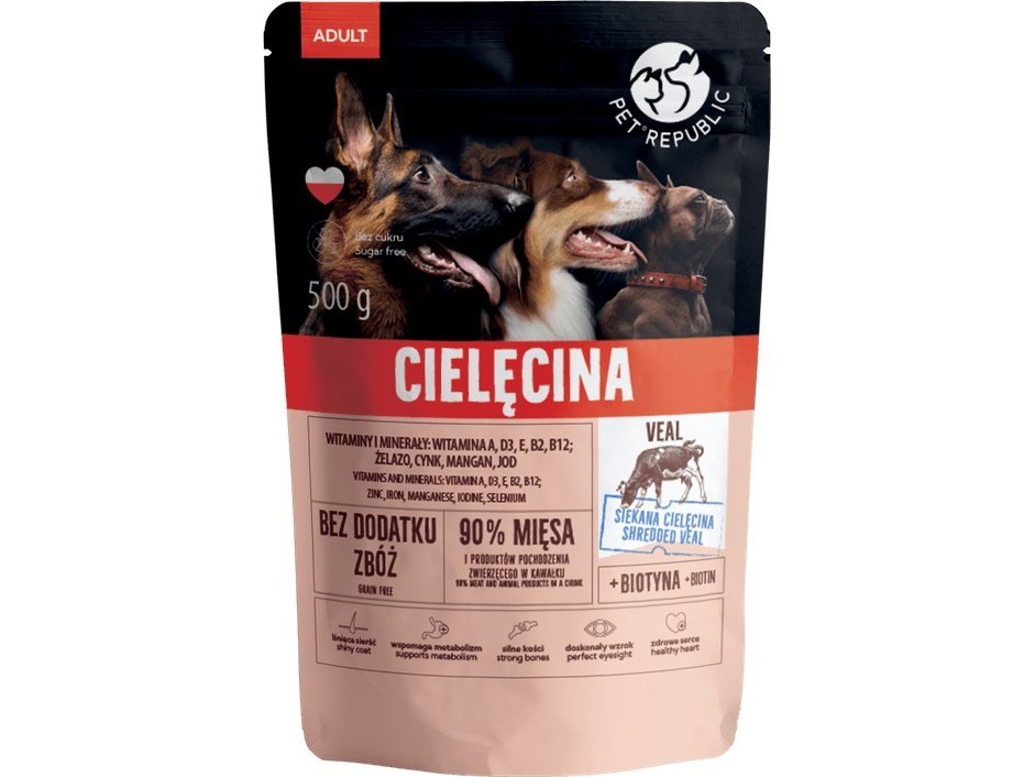 Pet Republic Petrepublic Hundefutter Mit Fein Gehacktem Kalbfleisch In Sauce 500G