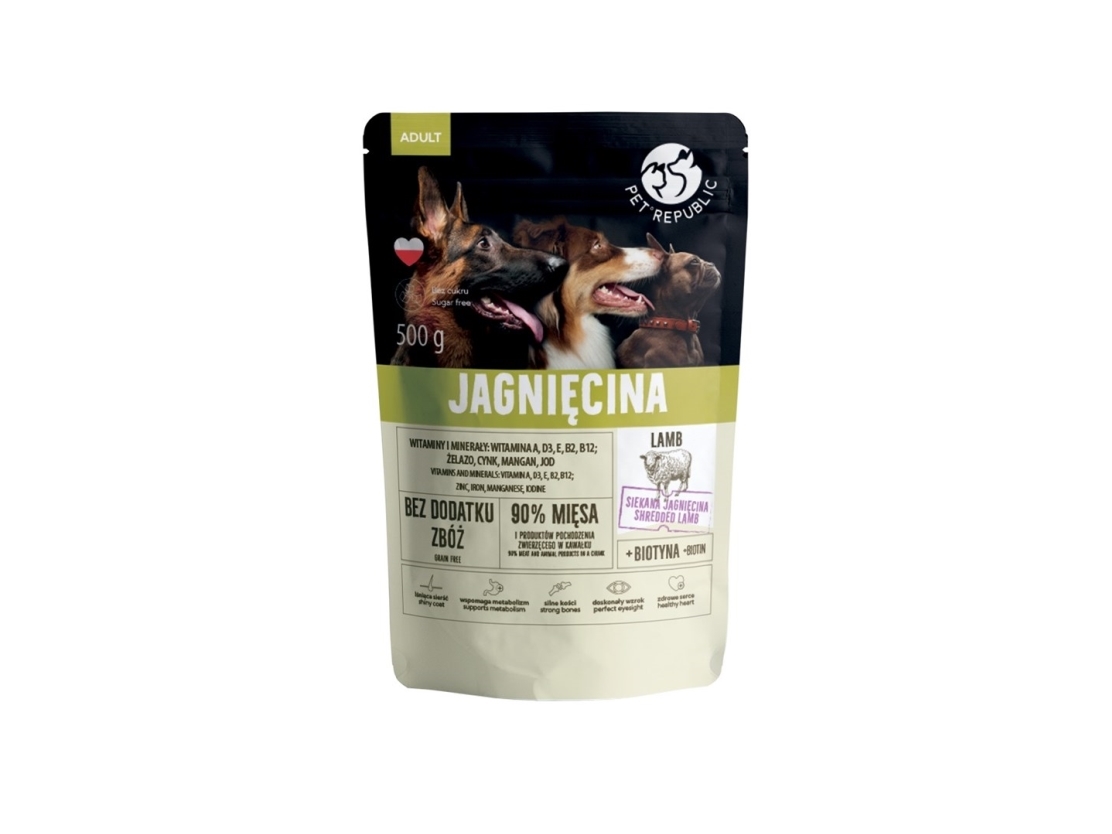Pet Republic PetRepublic hundefoder med finthakket lam i sauce 500g