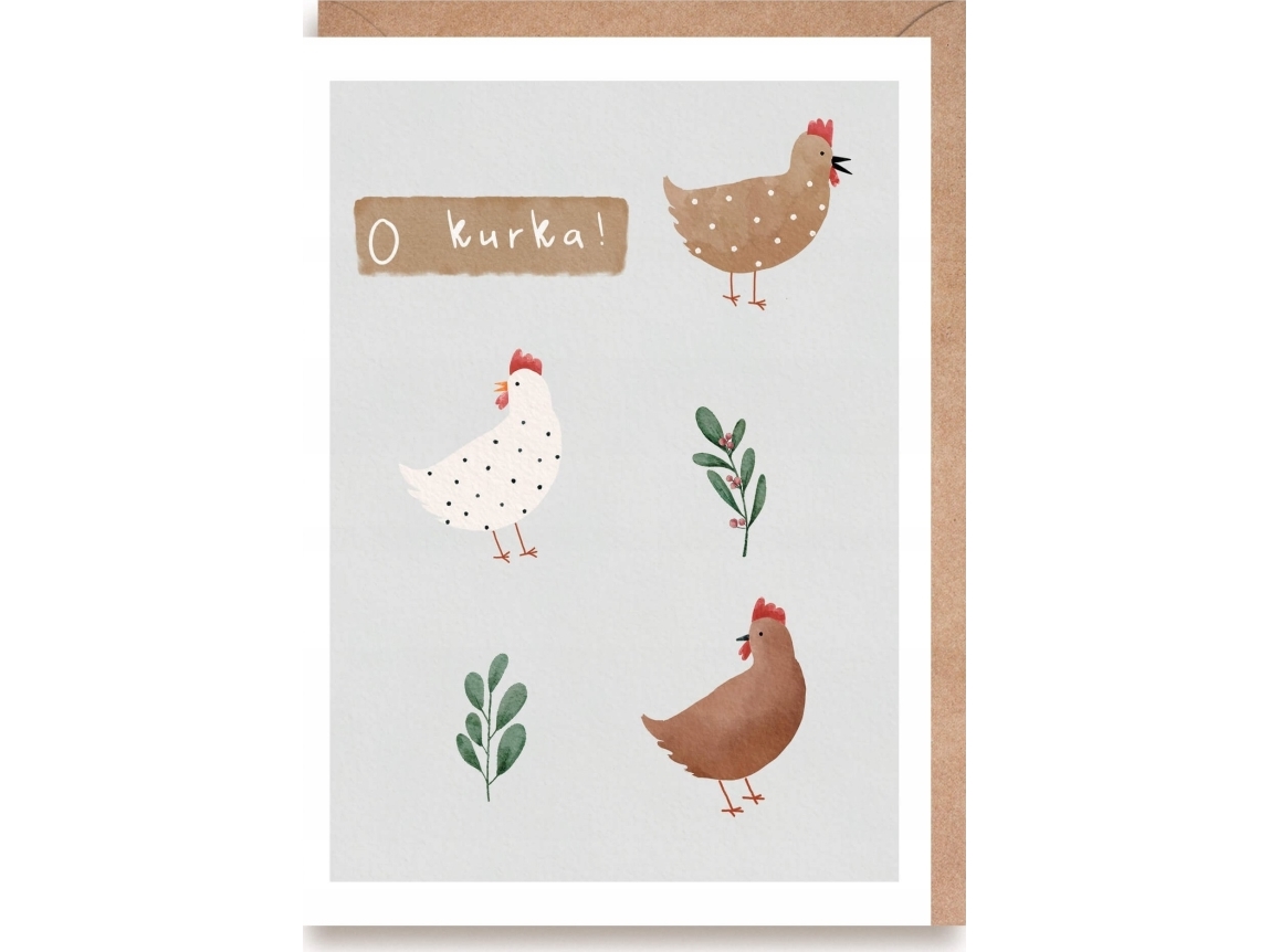Cardie Grußkarte O Kurka!, Eko Umschlag K163