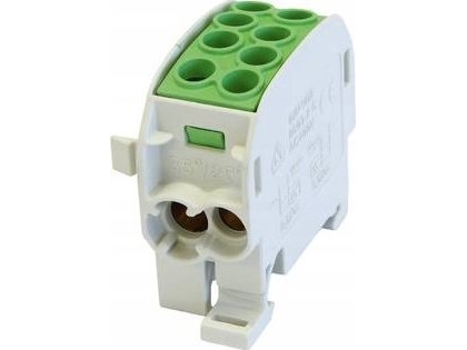 Simet Fordelingsblok 1-Polet Koblet 125A 2X4-35Mm2, 2X2,5-25Mm2 Grøn Scb 35-Cu 81504005