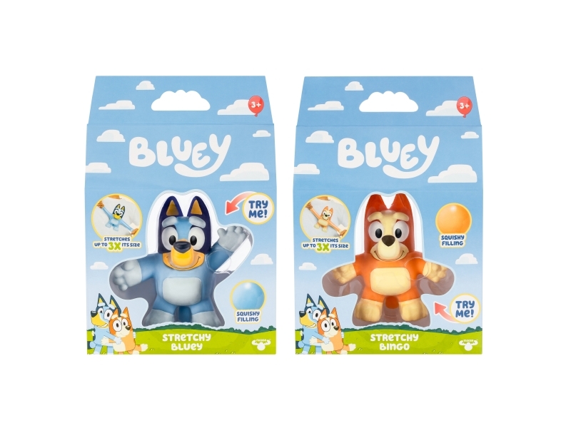 Strækbare Bluey Og Bingo Figurer