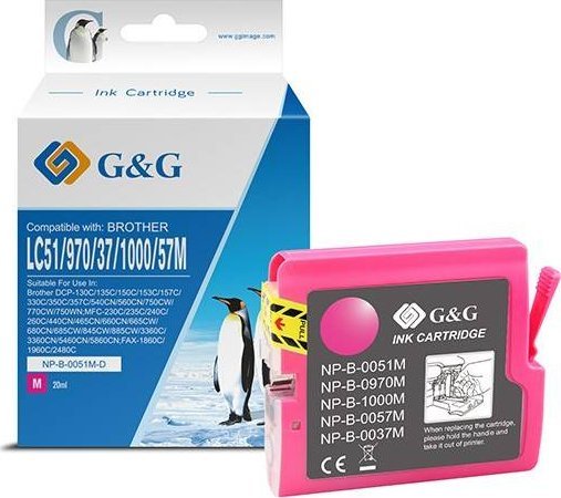 G&Ampg-Blæk Kompatibelt Med Lc-1000M, Lc-970M, Np-B-0051M/1000M/970M, Magenta, 400S