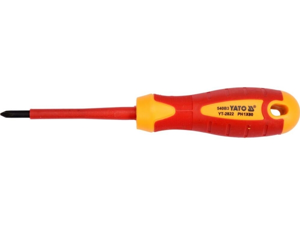 Yato Isolierter Phillips-Schraubendreher 1000V Ph1x80mm Yt-2822