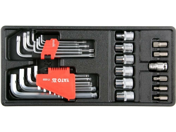 Yato Hex, Torx, Torx-Schlüssel, Torx-Kappen 31-Teilig Schubladen-Einsatz Yt-55451