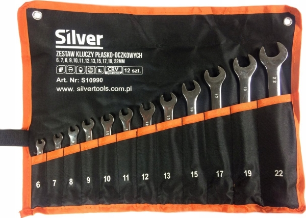 KOMBINASJONSNØKKEL 12 stk. /SØLV