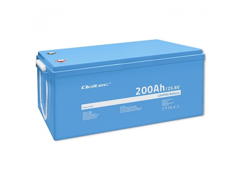 Qoltec LiFePO4 litium-rautafosfaattiakku | 25.6V | 200Ah | BMS