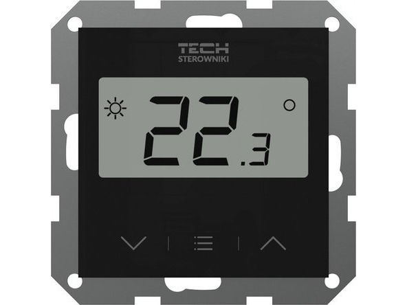 Tech Regulering ledningsført rumregulator F-12B til L-X og L-12, til 55 mm rammesystemer, sort STF-12BBK