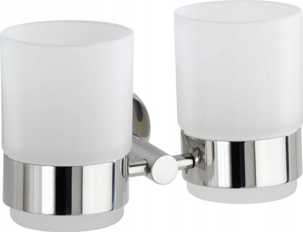 Wenko BOSIO væghængte tandbørstebeholdere, sølv