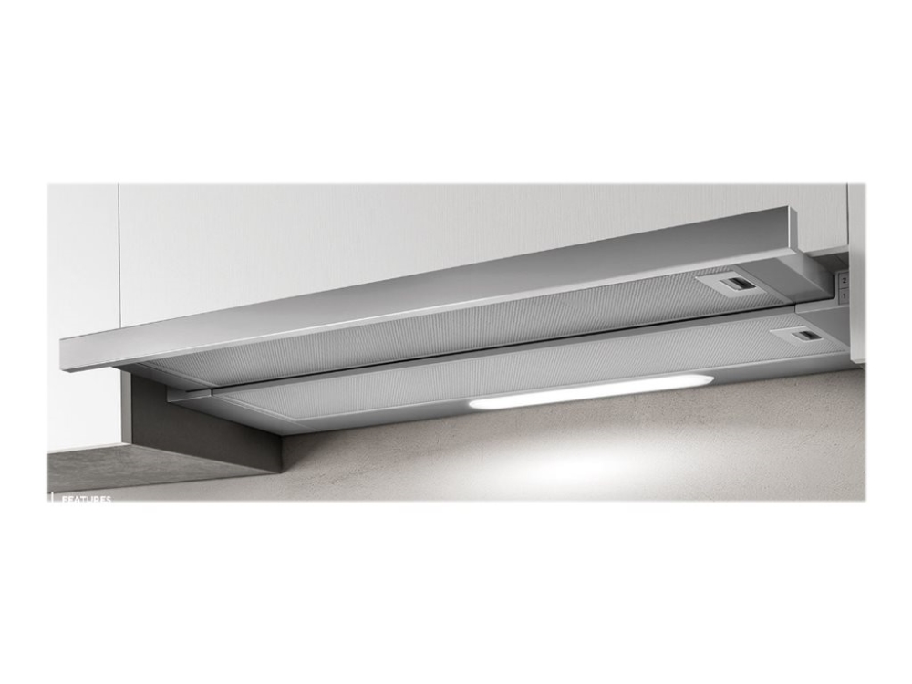 Elica Elite 14 LUX GRIX/A/90 - Hætte - teleskopisk - bredde: 89.8 cm - dybde: 28 cm - udtrækning og recirkulation (-) - rustfrit stål/sølv