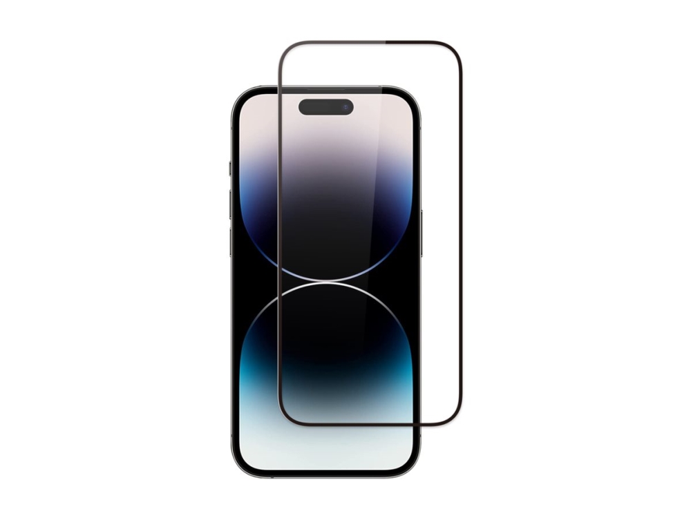 Screenor Premium - Skærmbeskytter For Mobiltelefon - Fuldt Omslag - Glas - Rammefarve Sort - For Apple Iphone 15, 16
