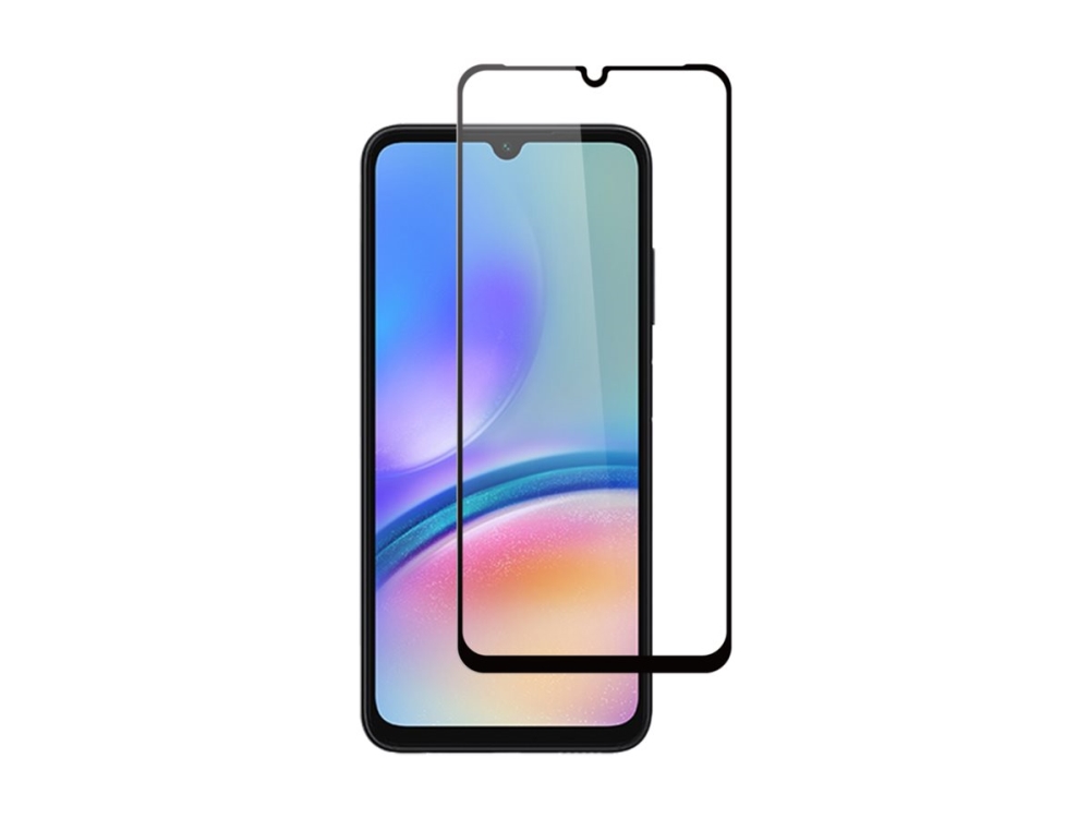 Screenor Premium Full Cover - Skærmbeskytter For Mobiltelefon - Glas - Rammefarve Sort - For Samsung Galaxy A05s