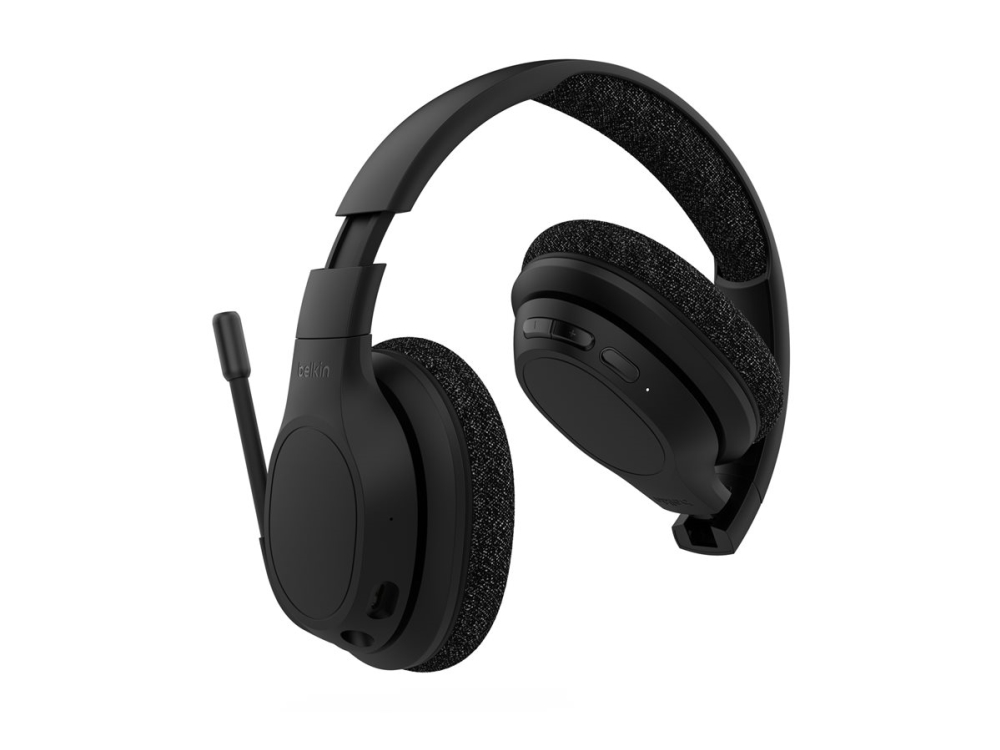 Belkin SoundForm Adapt - Hörlurar med mikrofon - fullstorlek - Bluetooth - trådlös, kabelansluten - USB-C, 3,5 mm kontakt - svart | TV, Ljud & Bild - Hörlurar & Mikrofoner | GameStuff