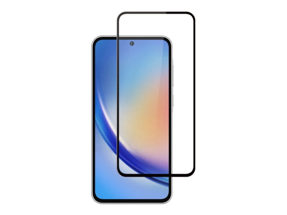 Screenor Premium - Skærmbeskytter For Mobiltelefon - Fuldt Omslag - Glas - Rammefarve Sort - For Samsung Galaxy A35, A55