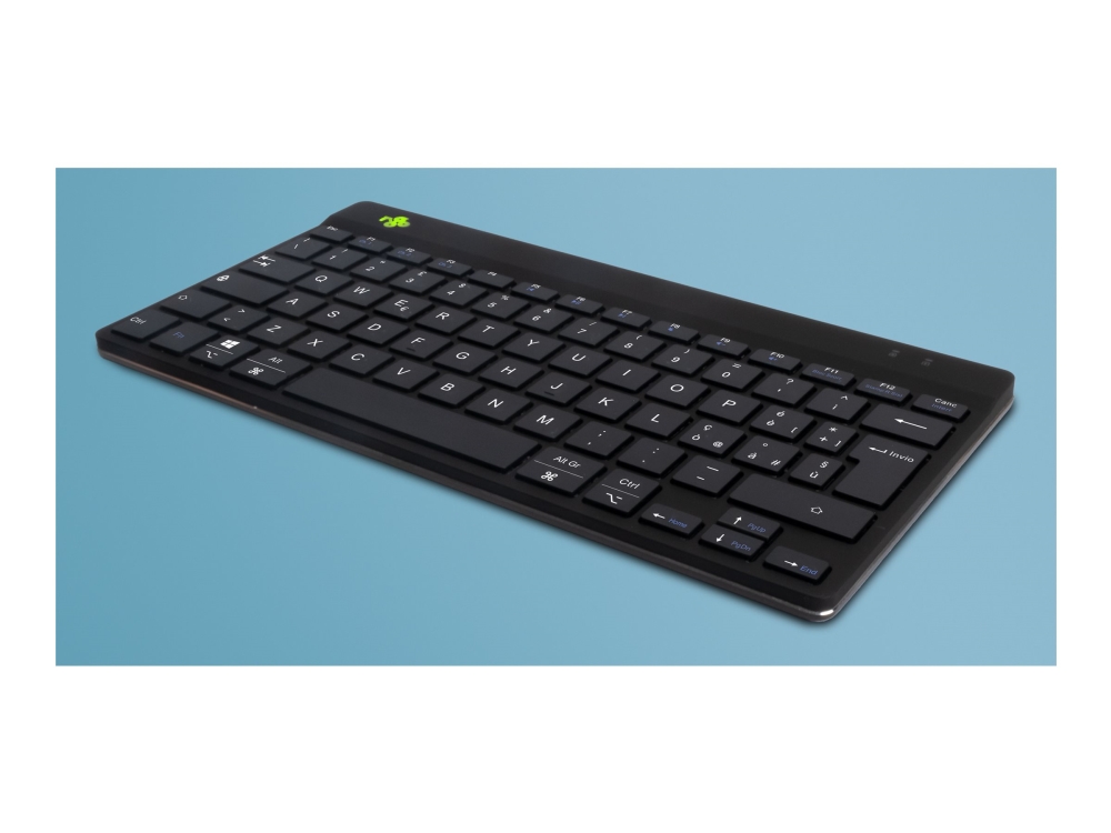R-Go Compact Break - Tastatur - Med Integreret Brudindikator - Trådløs - Bluetooth 5.0 - Qwerty - Italiensk - Sort
