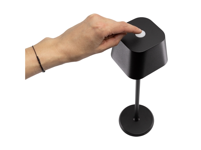 Securit® LED bordlampe GEORGINA, inkl. lynkoblings-ladekabel, sort