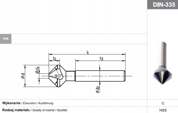 Tuuletin POGLEBIACZ DIN 335-C 90 &quot * 30 HSS