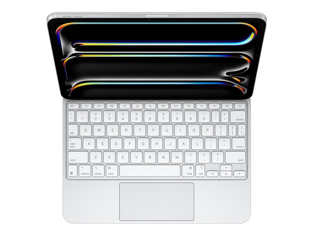 Apple Magic Keyboard - Tastatur Og Folio-Kasse - Med Trackpad - Bagbelyst - Apple Smart Connector - Qwerty - Usa - Hvid