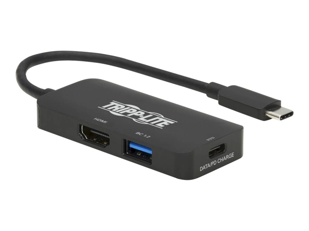 Eaton Tripp Lite Series Usb C Multiport Adapter - Hdmi 4K @ 60 Hz, 4:4:4, Hdr, Usb-A, Usb-C Pd 3.0 Charging (100W), Black - Video / Lyd Adapter - 24