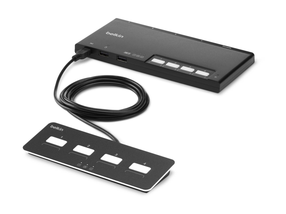 Belkin Modular Secure - Kvm Switch - 4 X Kvm Port(S) - 1 Lokalbruger - Desktop - Taa-Kompatibel