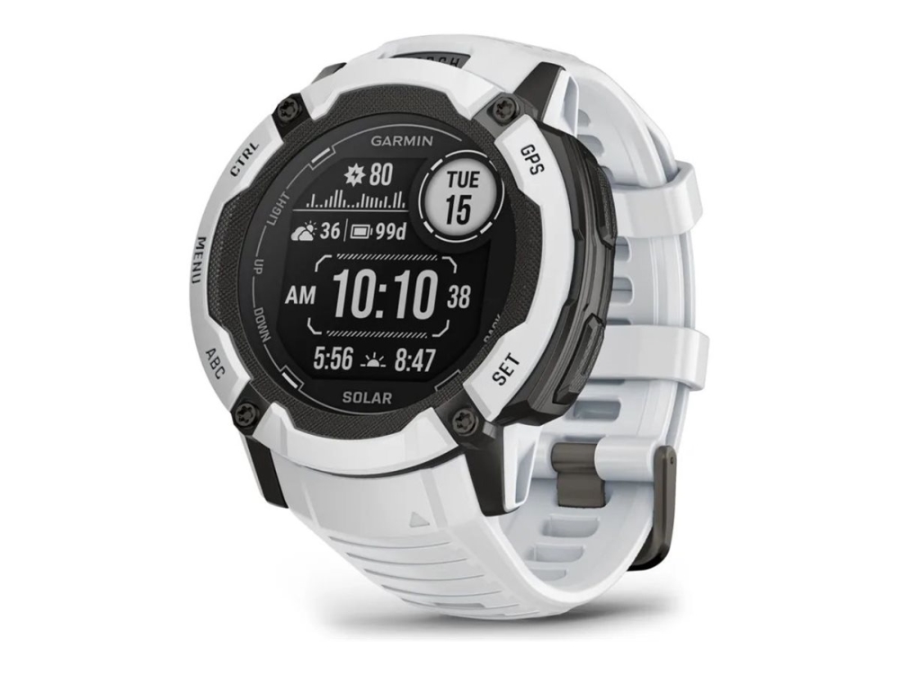Garmin Instinct 2X Solar - 50 mm - fiberf&ouml;rst&auml;rkta polymerer - Ja smart klocka med band - handleds: 145-228 mm - monokrom - 64 MB - Bluetooth, ANT+ - 67 g  - whitestone