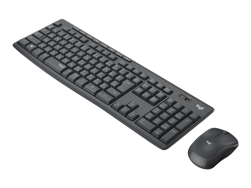 Logitech Mk295 Silent Sats Med Tangentbord Och Mus Trådlös 2.4 Ghz Slovenska/kroatiska Grafit