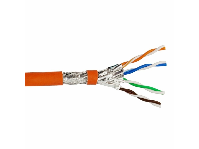 Helos Verlegekabel High Quality, Cat 7, S/Ftp, Pimf, Lszh, Orange, 500M Trommel