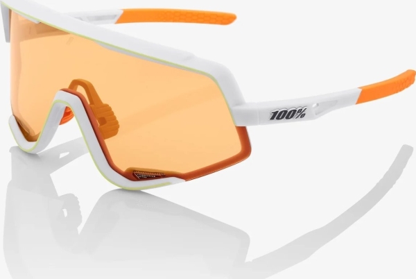 100% GLENDALE Soft Tact Oxyfire White - Persimmon lins (orange glas) (NY 2021) glasögon | Cykling - Kläder - Cykelglasögon | GameStuff