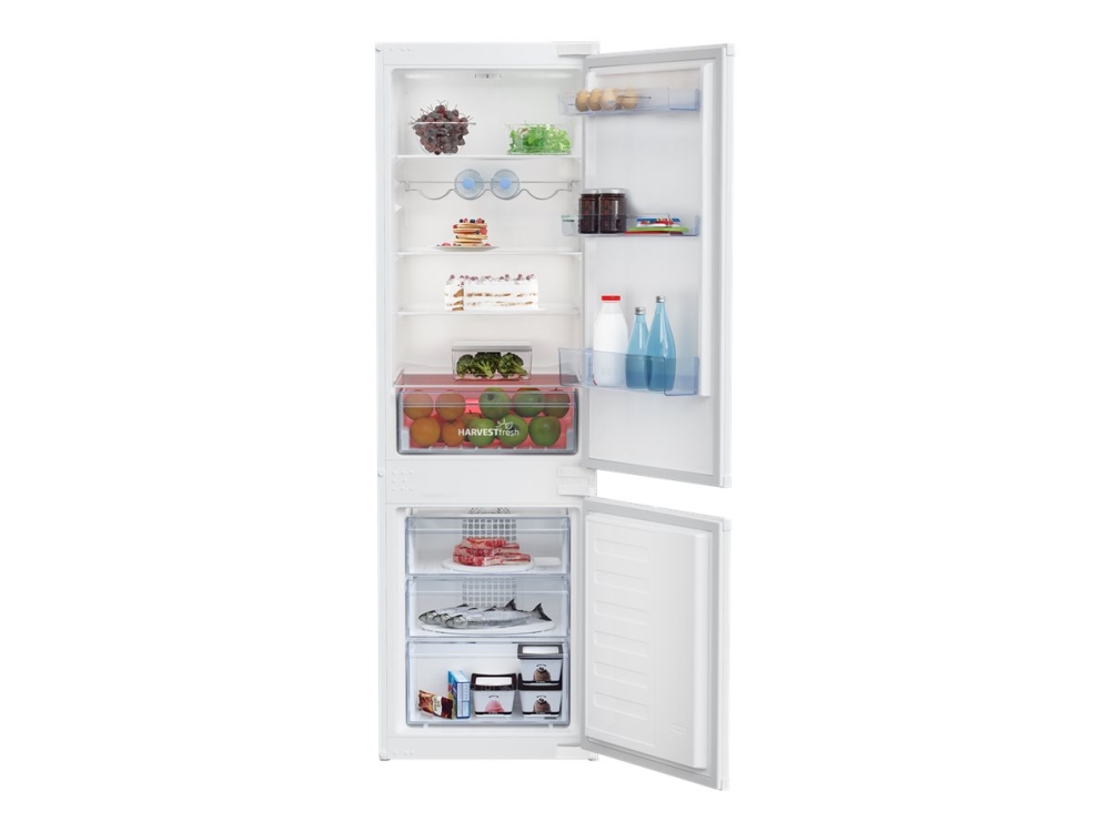Beko Bcha275k4sn - Køleskab/Fryser - Bund-Fryser - Til Indbygning - Bredde: 54 Cm - Dybde: 54.5 Cm - Højde: 177.5 Cm - 262 Liter - Klasse E - Hvid