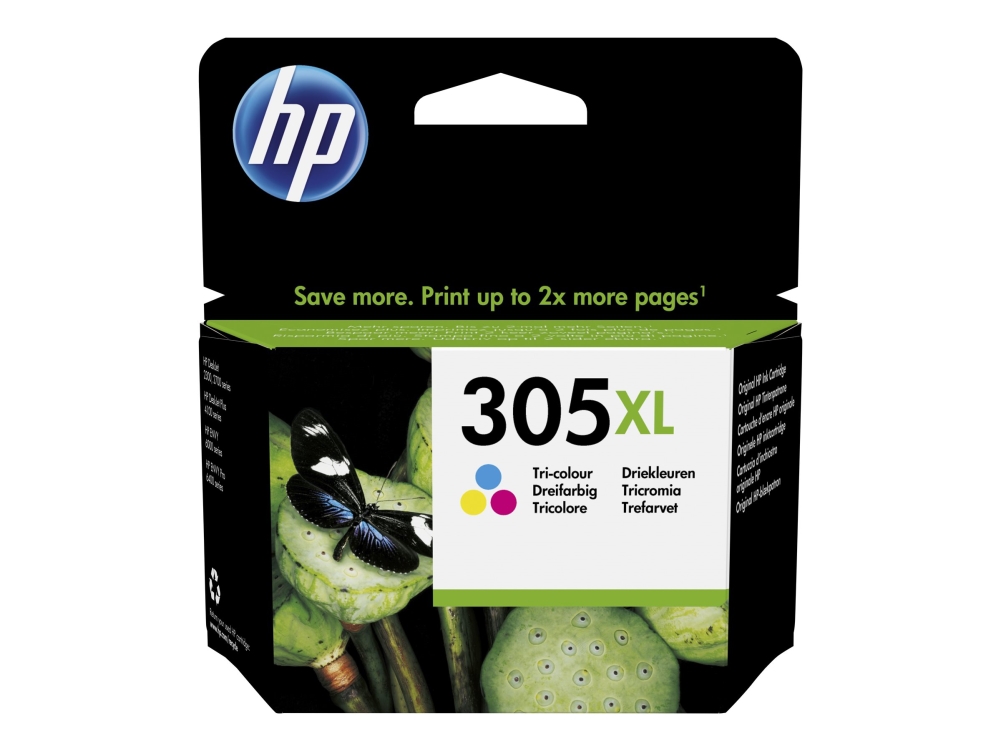 Blækpatron Hp 305Xl 3Ym63ae, Inkjet, 200 Sider, Cmy