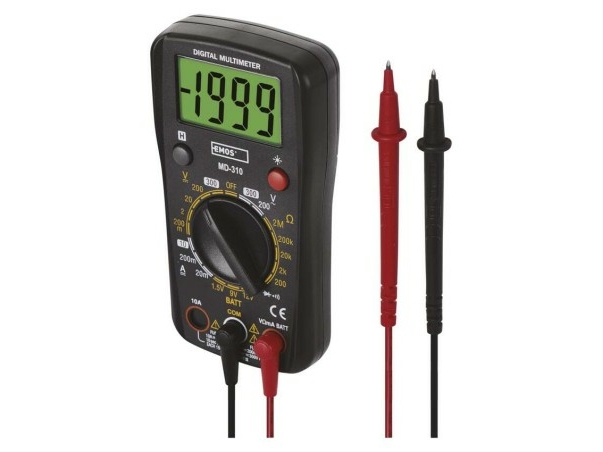 Emos 2202017000, Digitalt Multimeter, Håndholdt Multimeter, 0.2 - 300 V, 200 - 300 V, 0,02 - 10 A, Sort