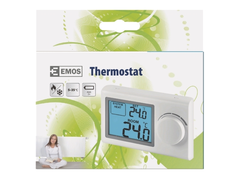 Emos P5604, Hvid, Lcd, Vekselstrøm/Batteri, Aaa, 1,5 V, 230 V